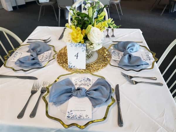 A table decorated for a Something Different catered event
