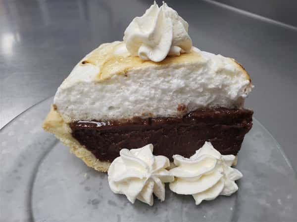 Homemade chocolate meringue pie
